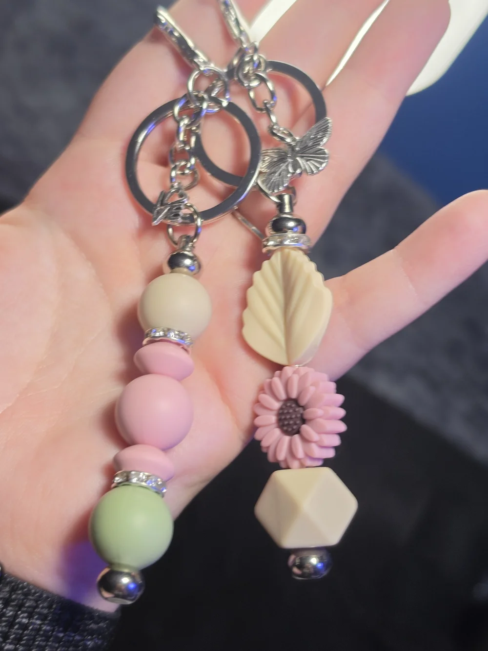Handmade Earth-Toned Bead Keychain